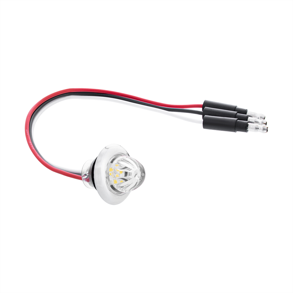 4 LED Dual Function 3/4" Mini Watermelon Light (Clearance/Marker) - White LED/Clear Lens - Thumbnail 6