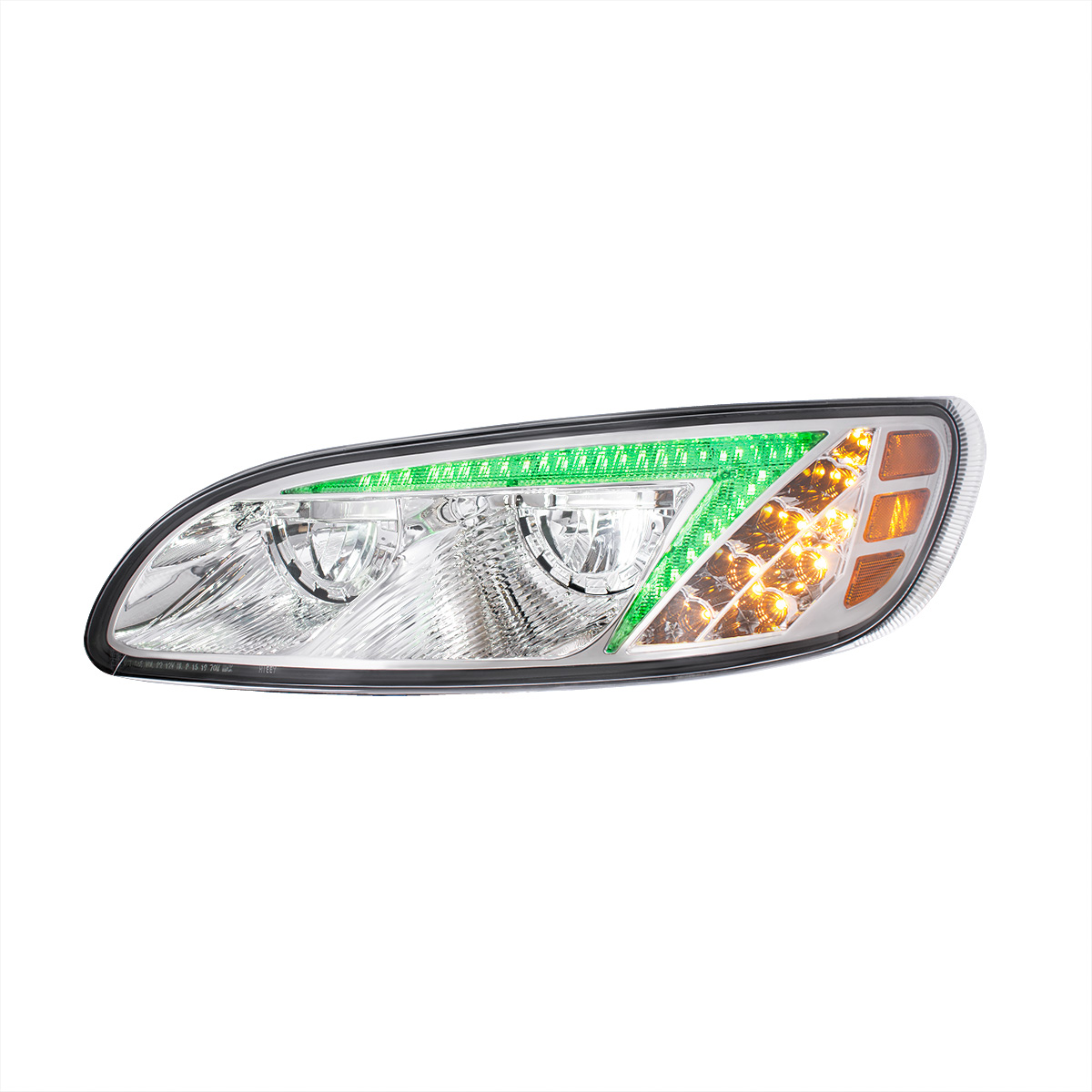 Chrome LED Headlight With Color Changing Position Light Bar For Peterbilt 386 (2005-2015) & 387 (1999-2010) - Driver - Thumbnail 6