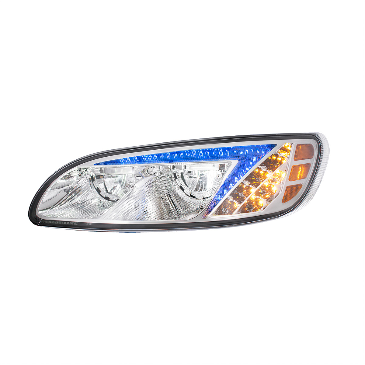 Chrome LED Headlight With Color Changing Position Light Bar For Peterbilt 386 (2005-2015) & 387 (1999-2010) - Driver - Thumbnail 7