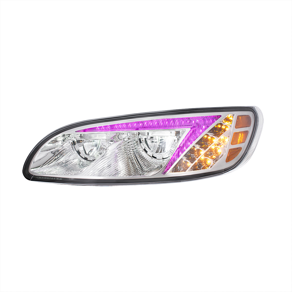 Chrome LED Headlight With Color Changing Position Light Bar For Peterbilt 386 (2005-2015) & 387 (1999-2010) - Driver - Thumbnail 8