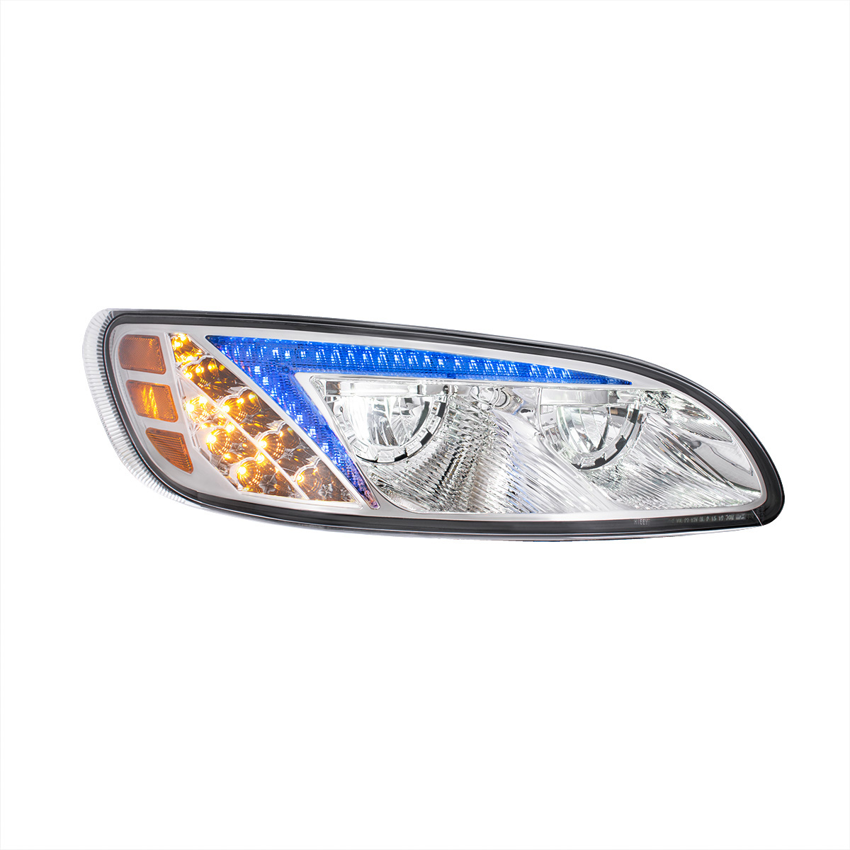 Chrome LED Headlight With Color Changing Position Light Bar For Peterbilt 386 (2005-2015) & 387 (1999-2010) - Passenger - Thumbnail 7