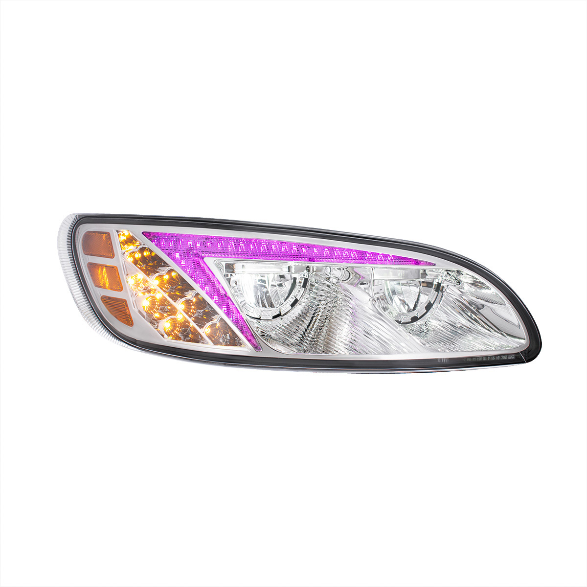 Chrome LED Headlight With Color Changing Position Light Bar For Peterbilt 386 (2005-2015) & 387 (1999-2010) - Passenger - Thumbnail 8