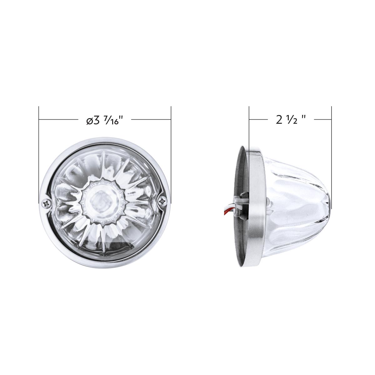 Glass Watermelon Light Kit With 4 LED Light-Blue LED/Clear Lens - Thumbnail 8