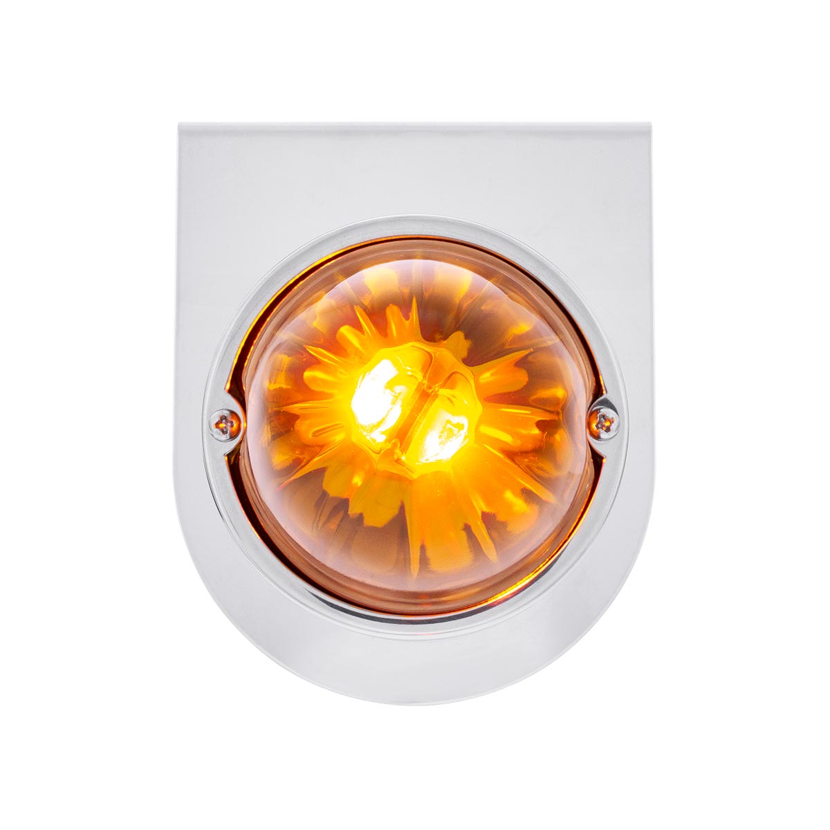 UltraBurst Glass Watermelon Light With Stainless Steel Light Bracket Kit-Amber LED/Amber Lens - Thumbnail 3
