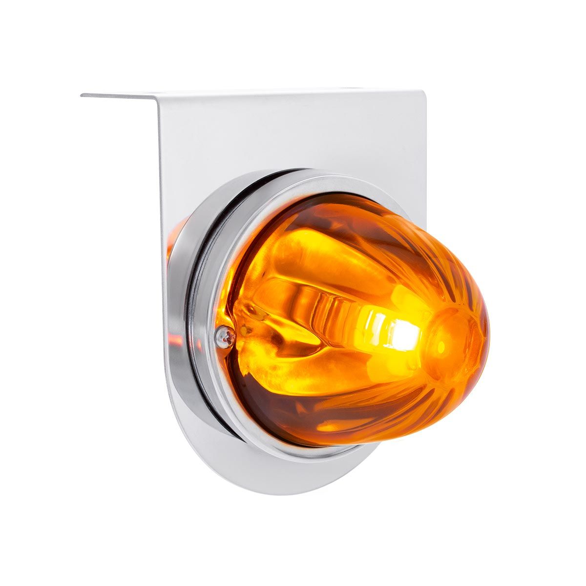 UltraBurst Glass Watermelon Light With Stainless Steel Light Bracket Kit-Amber LED/Dark Amber Lens