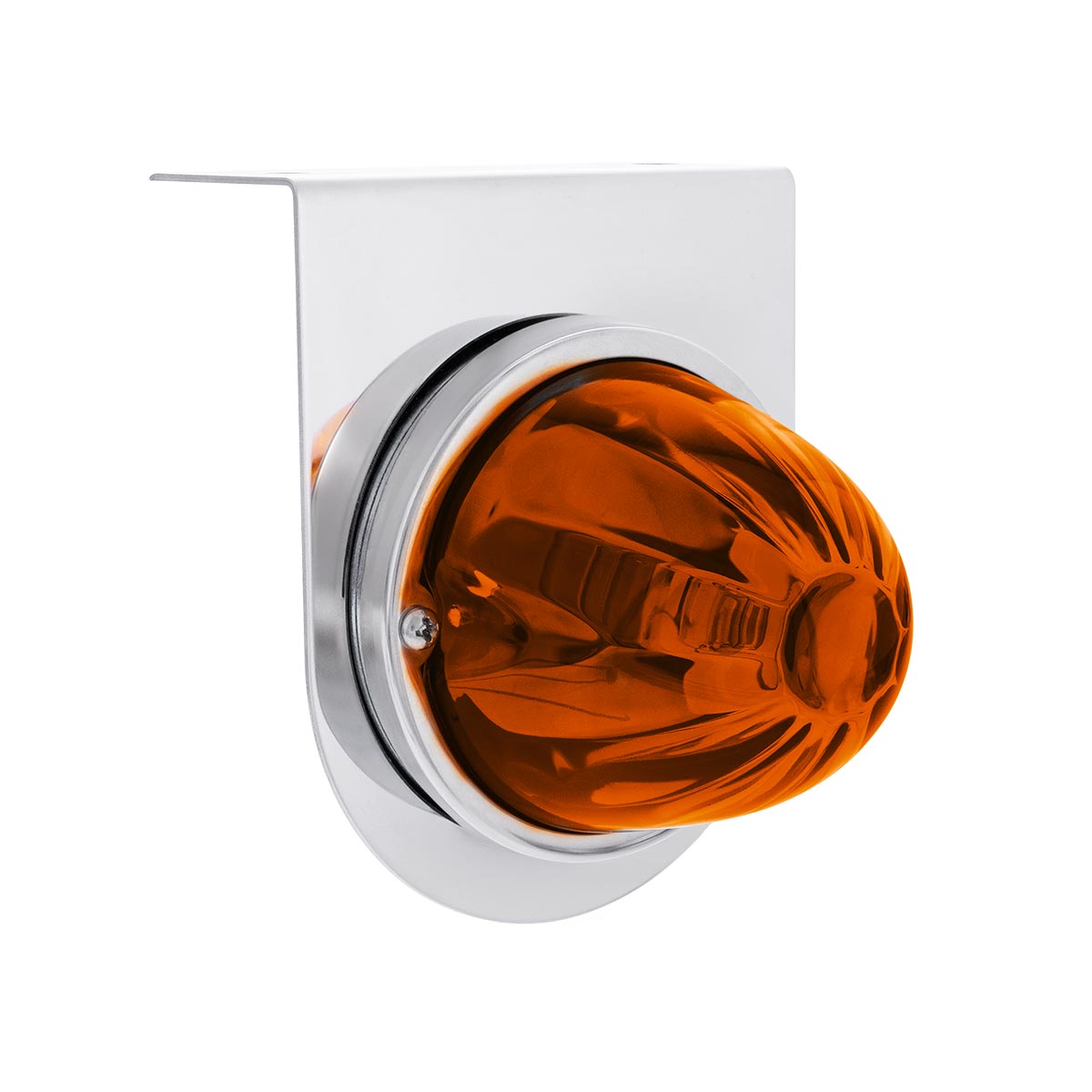 UltraBurst Glass Watermelon Light With Stainless Steel Light Bracket Kit-Amber LED/Dark Amber Lens - Thumbnail 2