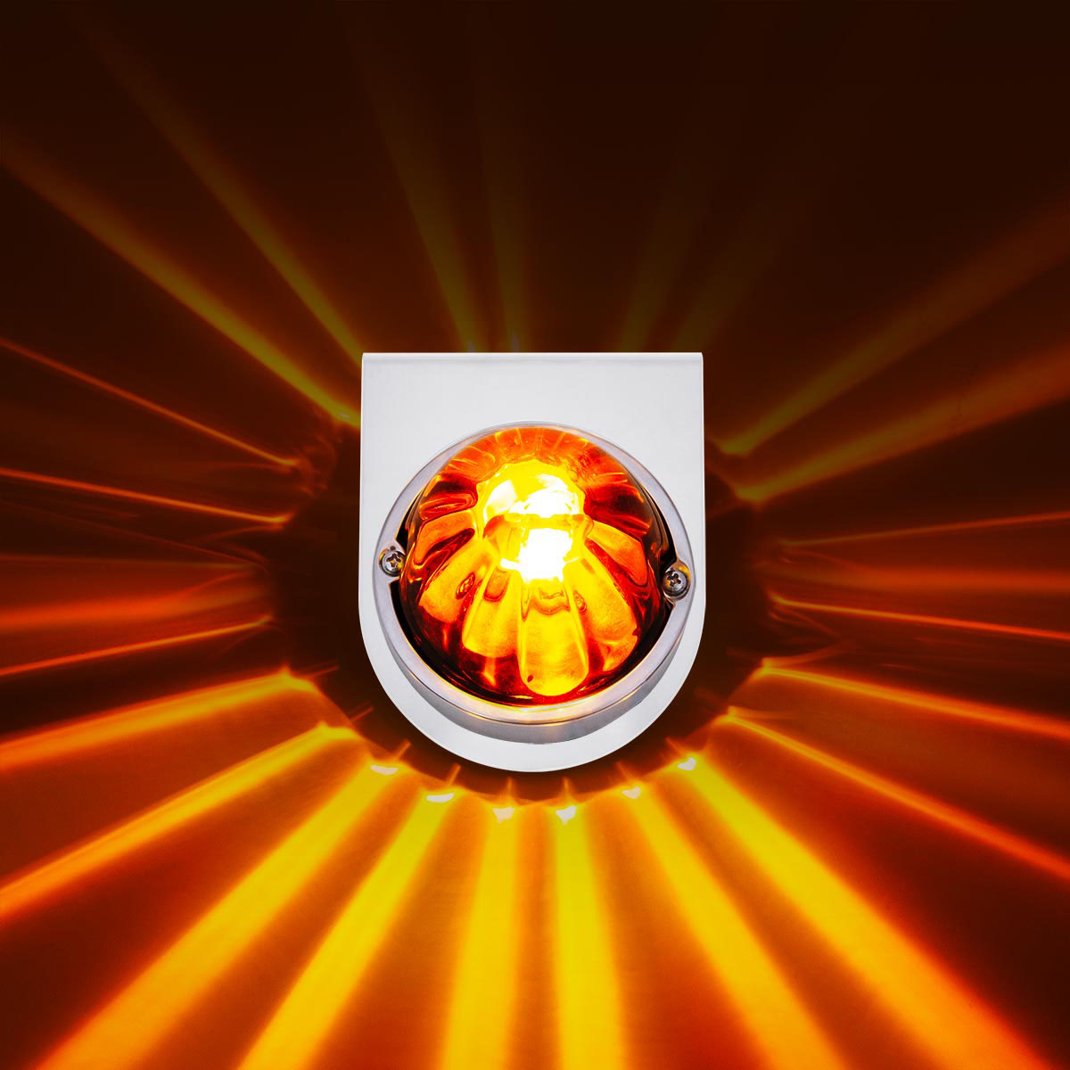 UltraBurst Glass Watermelon Light With Stainless Steel Light Bracket Kit-Amber LED/Dark Amber Lens - Thumbnail 9