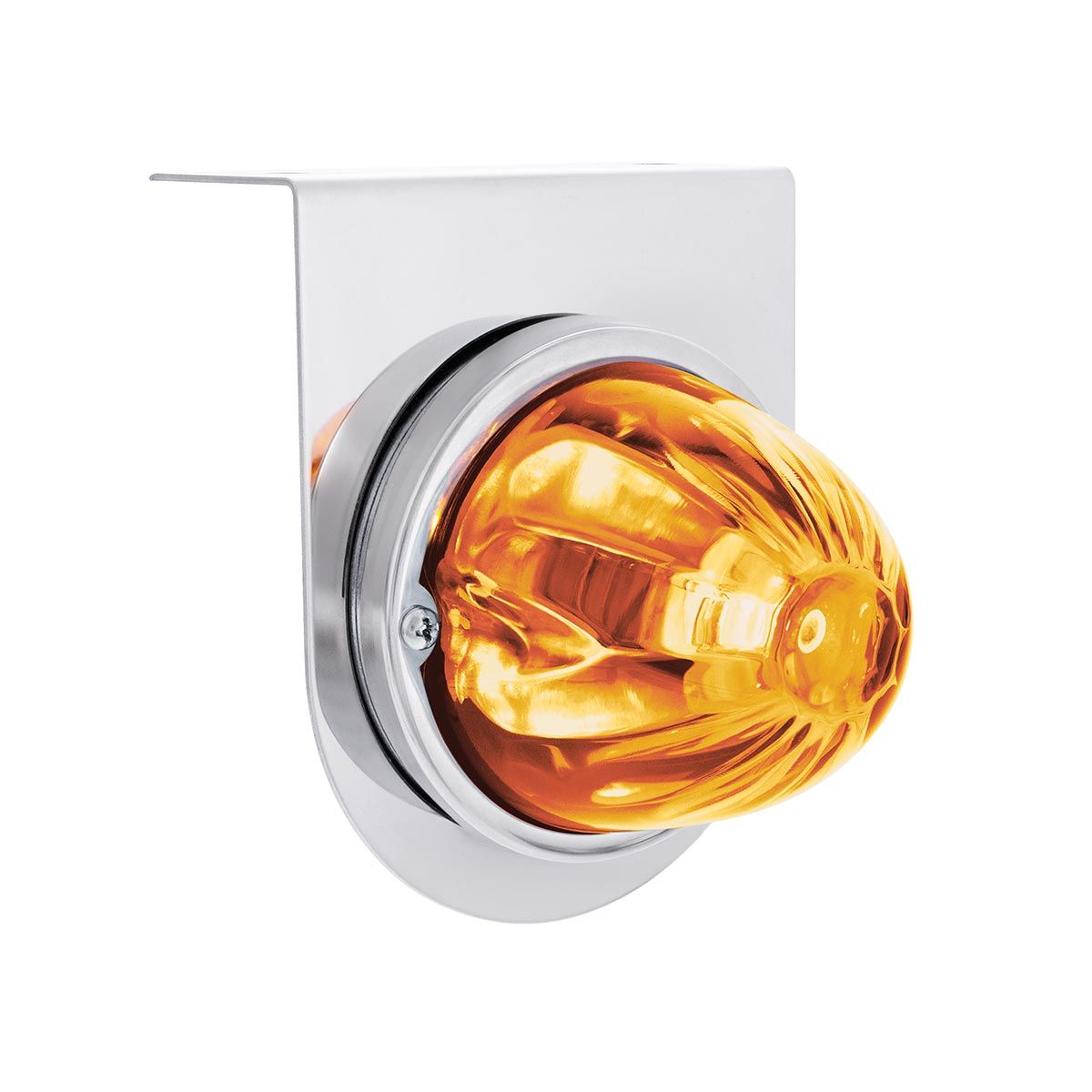 UltraBurst Glass Watermelon Light With Stainless Steel Light Bracket Kit-Amber LED/Clear Lens