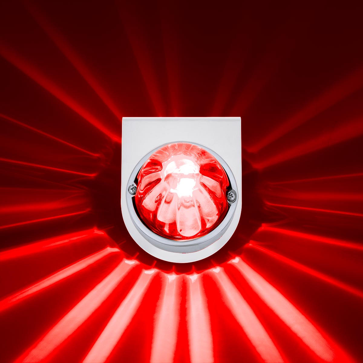 UltraBurst Glass Watermelon Light With Stainless Steel Light Bracket Kit-Red LED/Clear Lens - Thumbnail 9