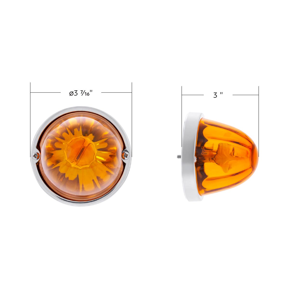 UltraBurst Glass Watermelon Light Flush Mount Kit-Amber LED/Amber Lens - Thumbnail 8