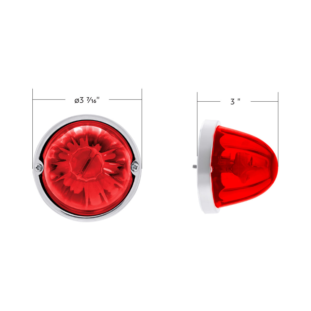 UltraBurst Glass Watermelon Light Flush Mount Kit-Red LED/Red Lens - Thumbnail 8