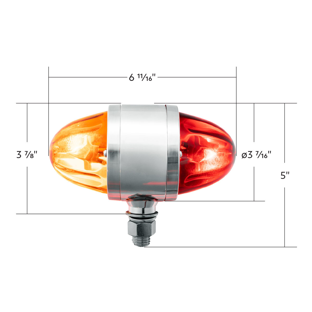 UltraBurst Chrome Double Face Glass Watermelon Light-Amber & Red LED/Amber & Red Lens - Thumbnail 12