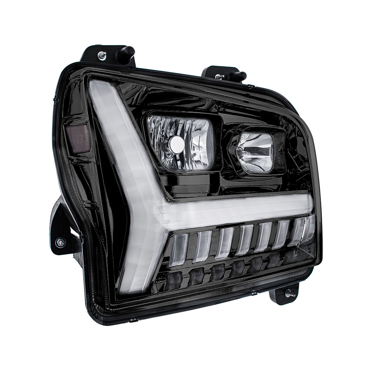 Blackout Headlight With LED DRL Light Bar & Turn Signal For 2018-2024 Kenworth W990-Passenger - Thumbnail 4