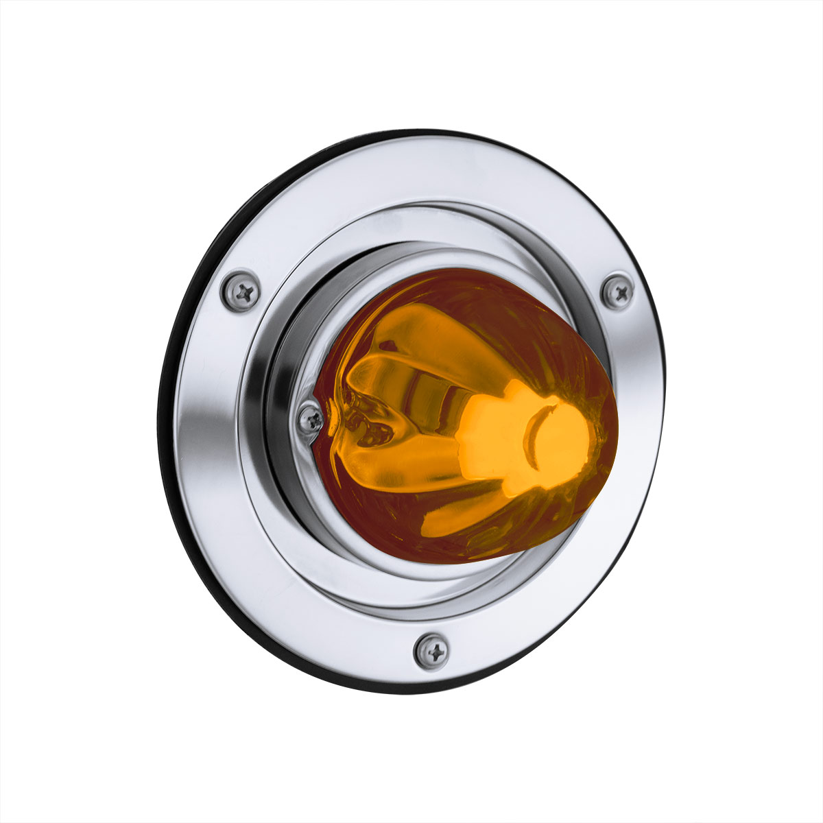 Dual Function Glass Watermelon Sleeper Bunk Kit With 304 SS Bezel & LED Bulb-Dark Amber Lens/Amber LED - Thumbnail 2