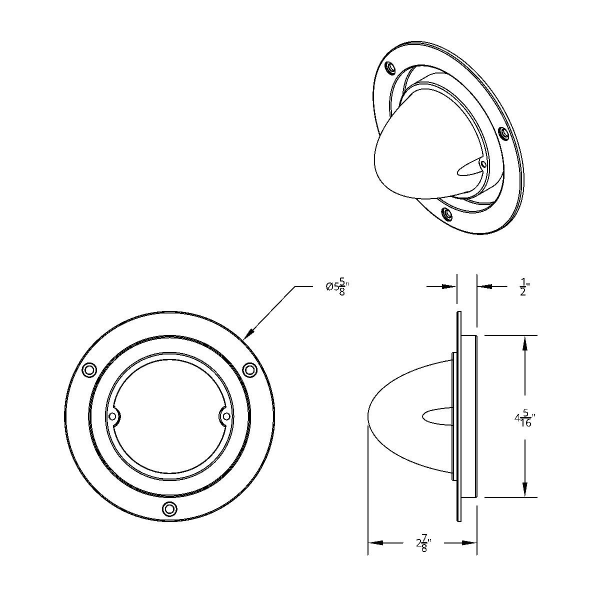 Dual Function Glass Watermelon Sleeper Bunk Kit With 304 SS Bezel & LED Bulb-Dark Amber Lens/Amber LED - Thumbnail 13