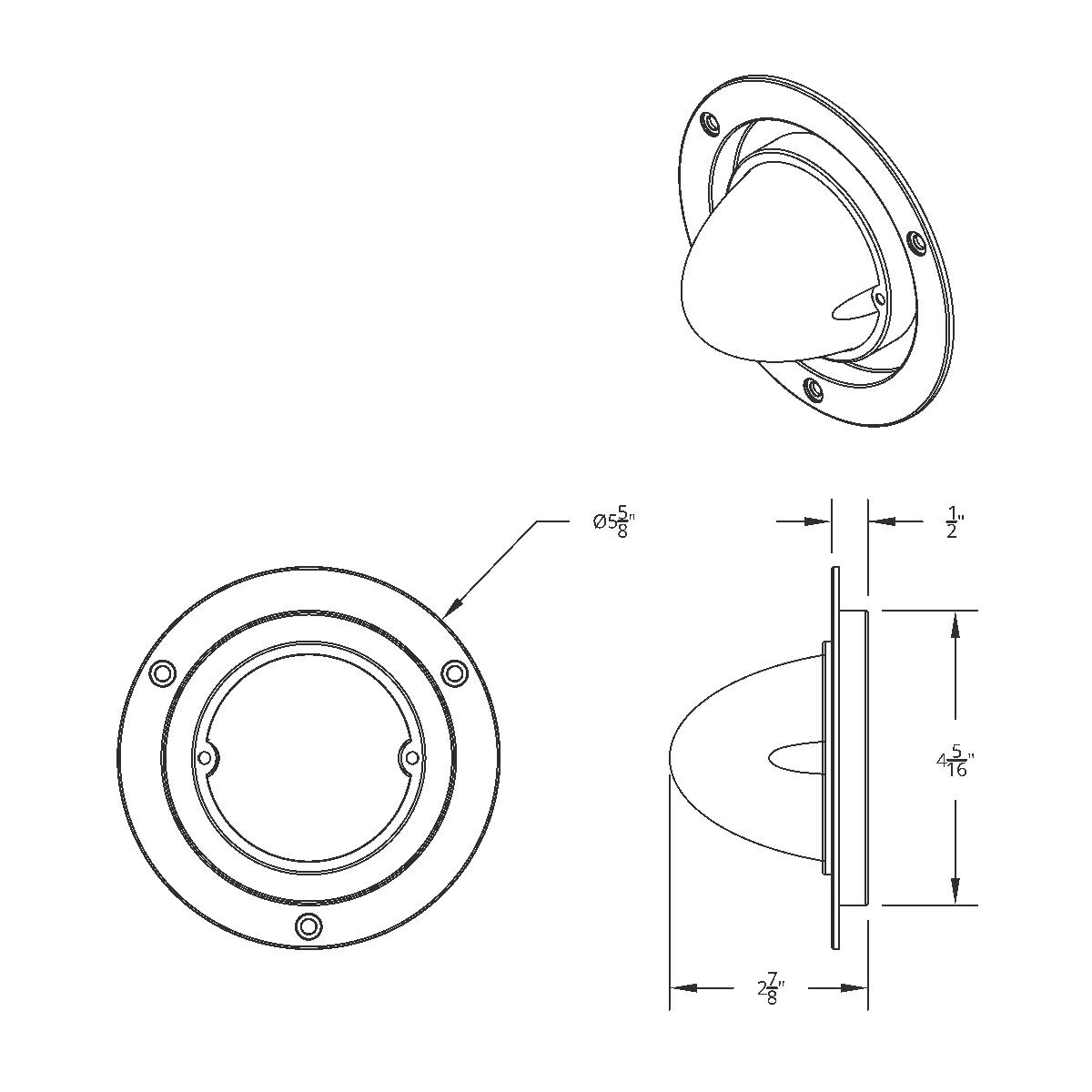 Dual Function Glass Watermelon Sleeper Bunk Kit With 304 Stainless Steel Bezel & LED Bulb-Clear Lens/Amber LED - Thumbnail 13