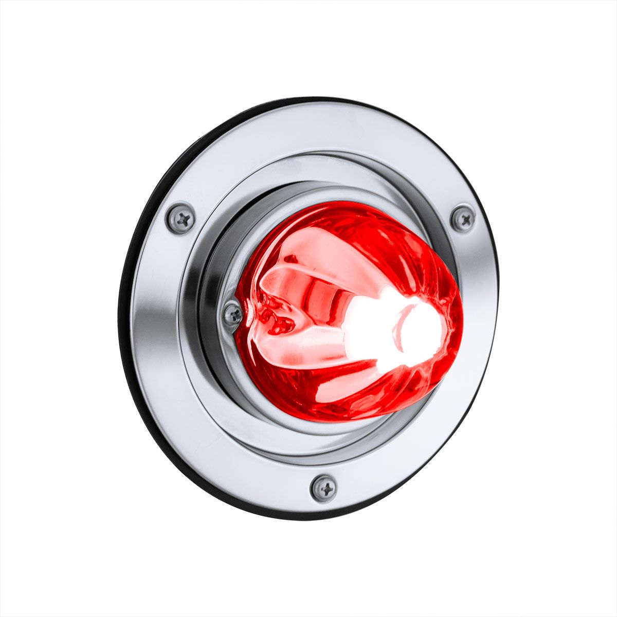 Dual Function Glass Watermelon Sleeper Bunk Kit With 304 Stainless Steel Bezel & LED Bulb-Clear Lens/Red LED