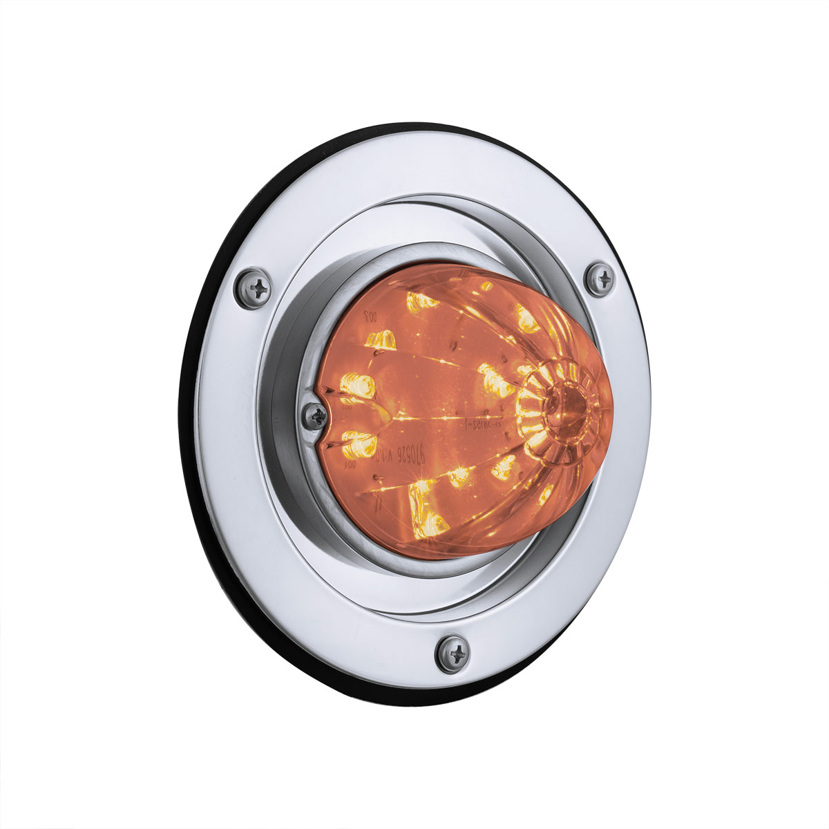 17 LED Dual Function Watermelon Light Sleeper Bunk Kit With 304 Stainless Steel Bezel-Amber LED/Amber Lens - Thumbnail 2