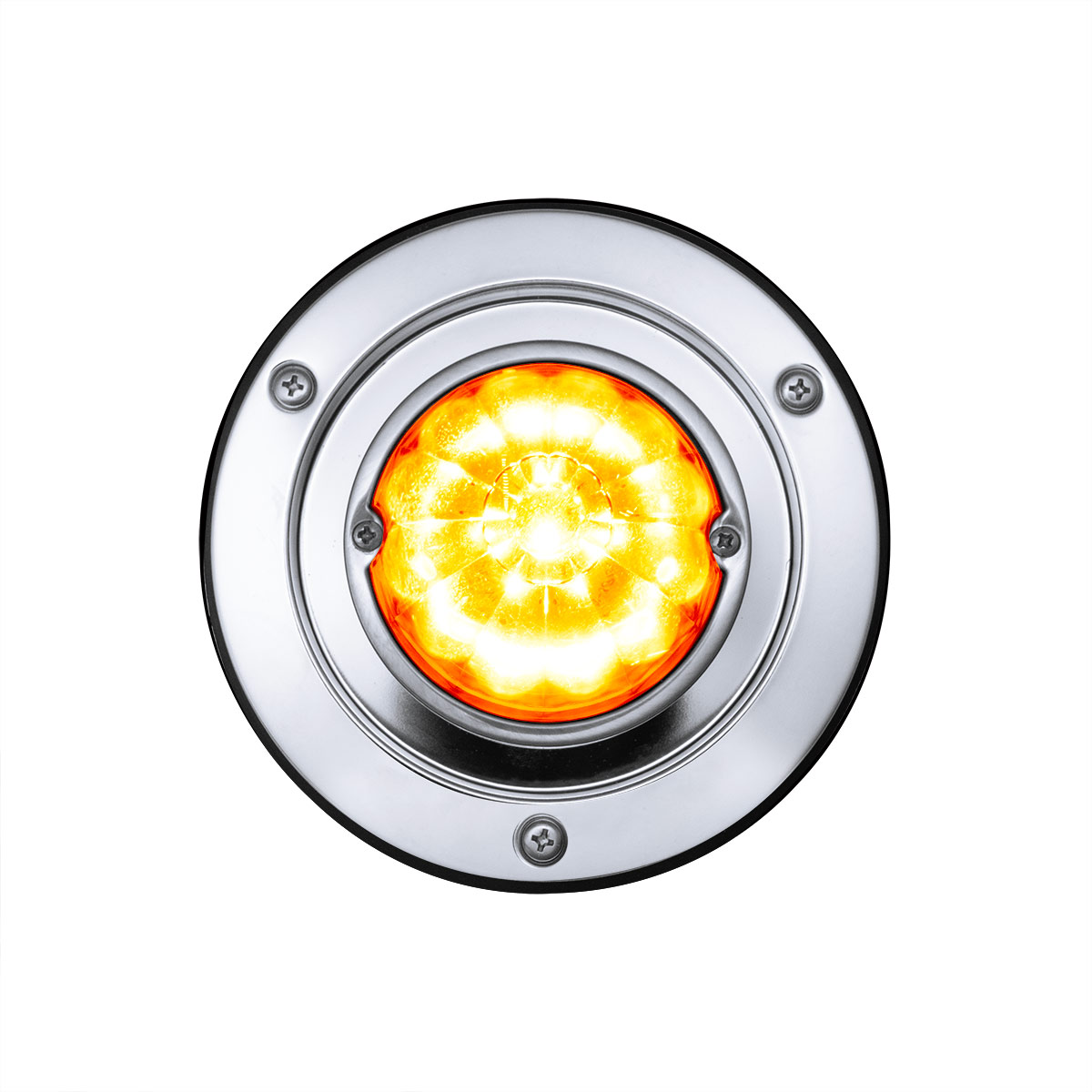 17 LED Dual Function Watermelon Light Sleeper Bunk Kit With 304 Stainless Steel Bezel-Amber LED/Amber Lens - Thumbnail 4