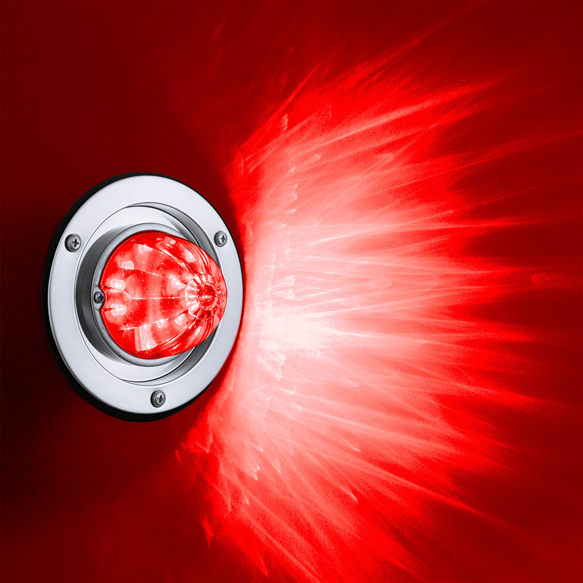 17 LED Dual Function Watermelon Light Sleeper Bunk Kit With 304 Stainless Steel Bezel-Red LED/Clear Lens - Thumbnail 11