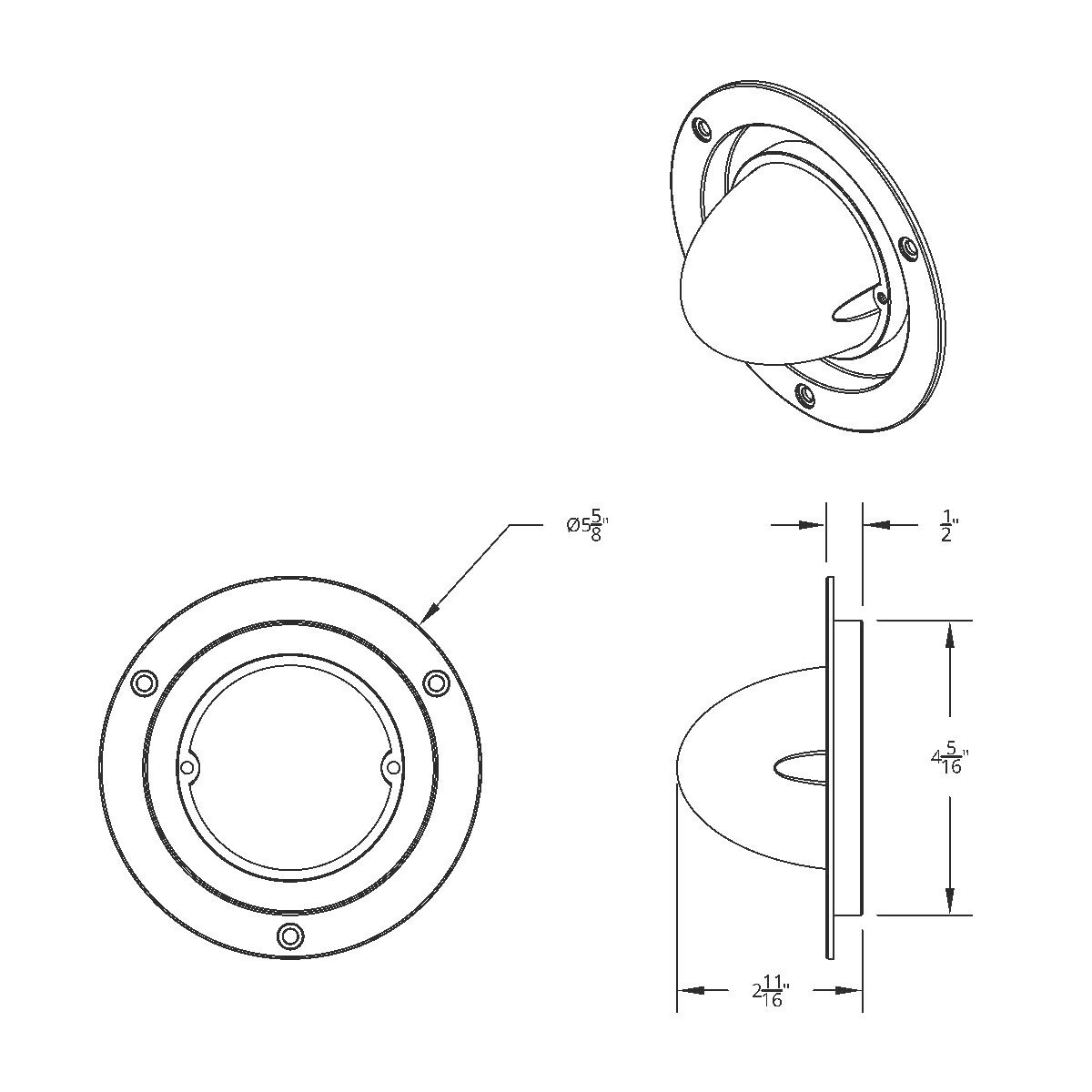 17 LED Dual Function Watermelon Light Sleeper Bunk Kit With 304 Stainless Steel Bezel-Red LED/Clear Lens - Thumbnail 12