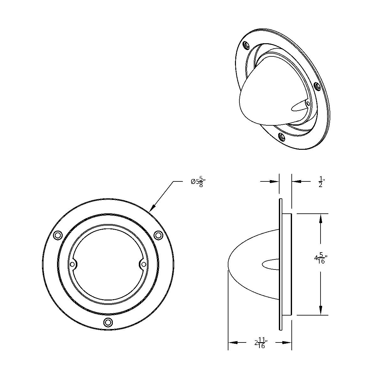 9 LED Dual Function GloLight Watermelon Sleeper Bunk Kit With 304 Stainless Steel Bezel-Amber LED/Amber Lens - Thumbnail 13