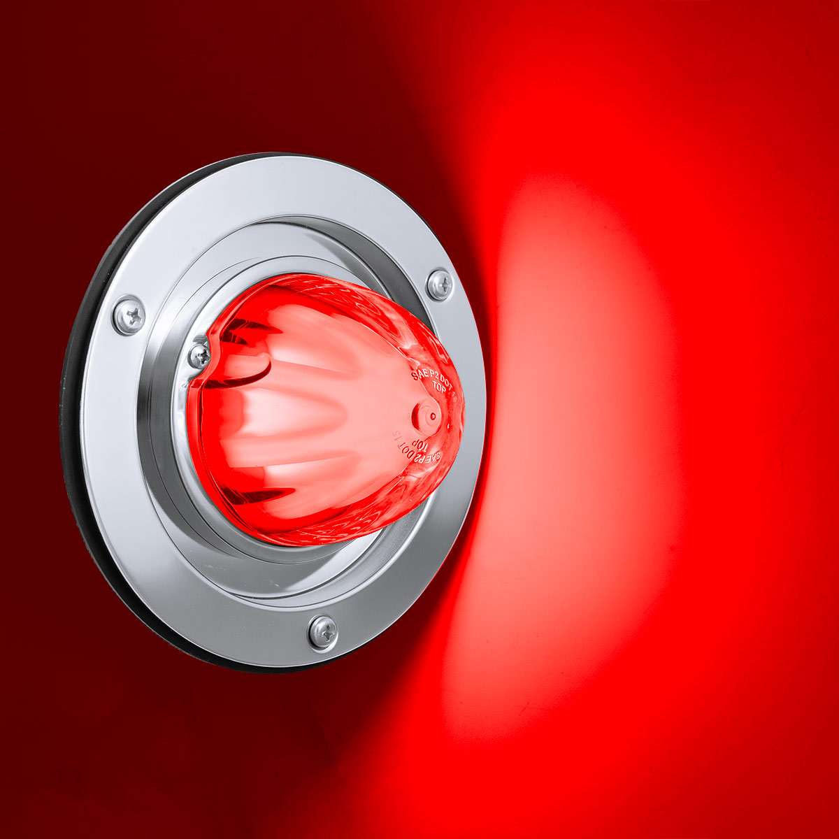 9 LED Dual Function GloLight Watermelon Sleeper Bunk Kit With 304 Stainless Steel Bezel-Red LED/Clear Lens - Thumbnail 12