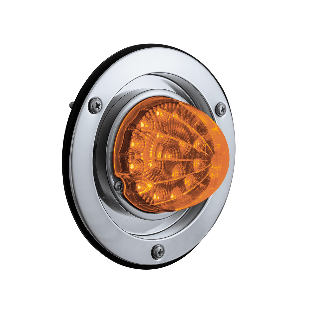 17 LED Dual Function Watermelon Reflector Sleeper Bunk Kit With 304 SS Bezel-Amber LED/Amber Lens - Thumbnail 2