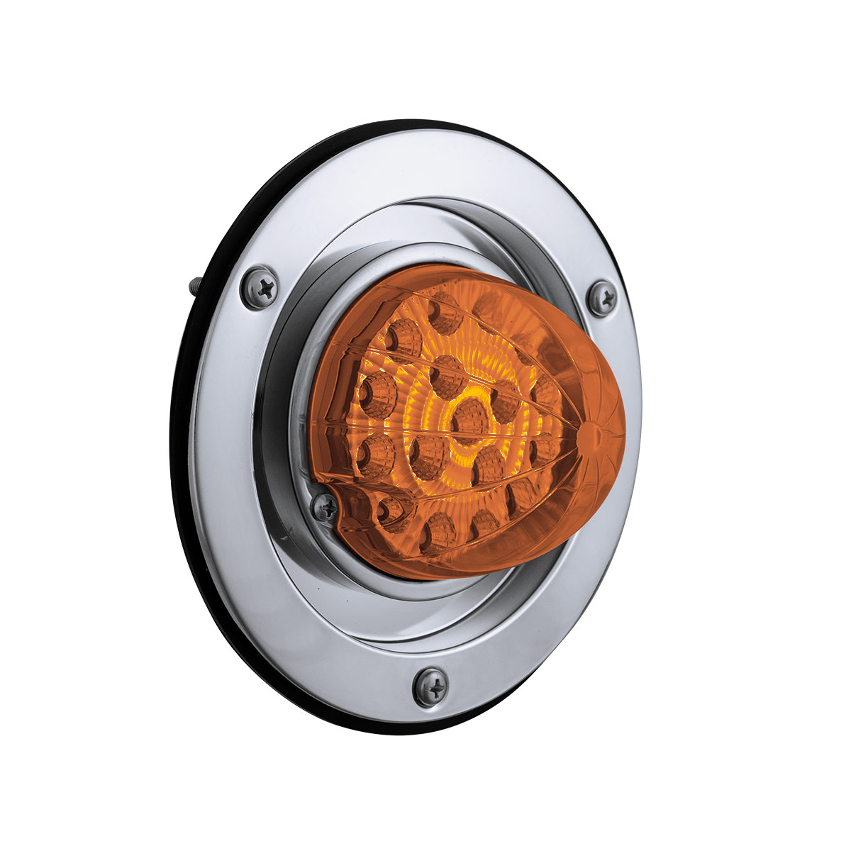 17 LED Dual Function Watermelon Reflector Sleeper Bunk Kit With 304 SS Bezel-Amber LED/Amber Lens - Thumbnail 3