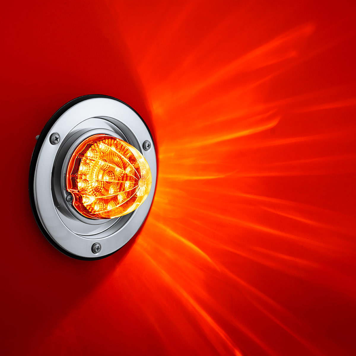 17 LED Dual Function Watermelon Reflector Light Sleeper Bunk Kit With 304 SS Bezel-Amber LED/Clear Lens - Thumbnail 12