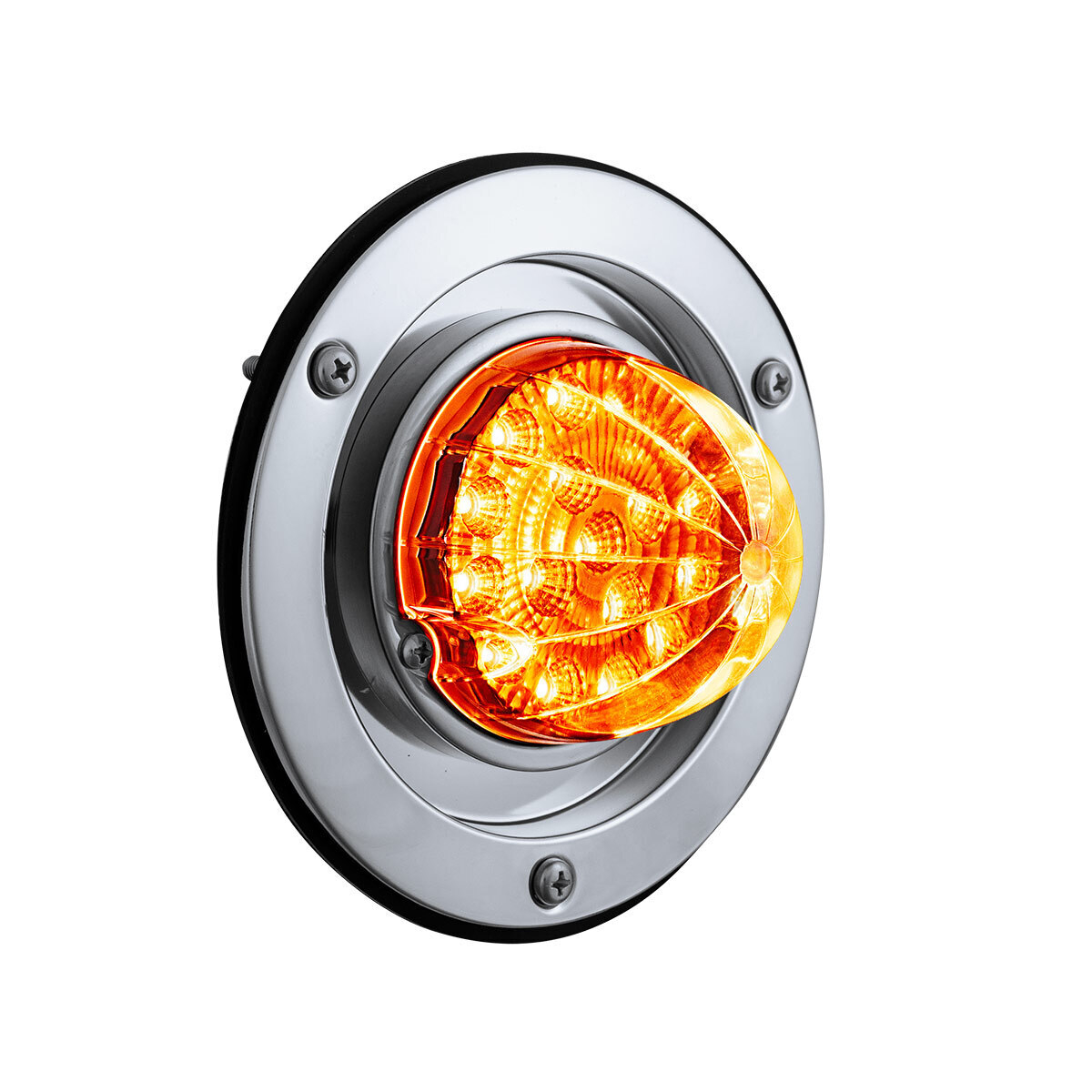 17 LED Dual Function Watermelon Reflector Light Sleeper Bunk Kit With 304 SS Bezel-Amber LED/Clear Lens - Thumbnail 14