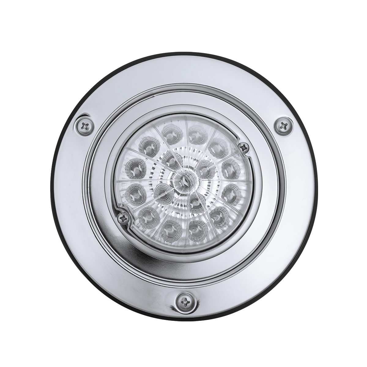 17 LED Dual Function Watermelon Reflector Light Sleeper Bunk Kit With 304 SS Bezel-Amber LED/Clear Lens - Thumbnail 6