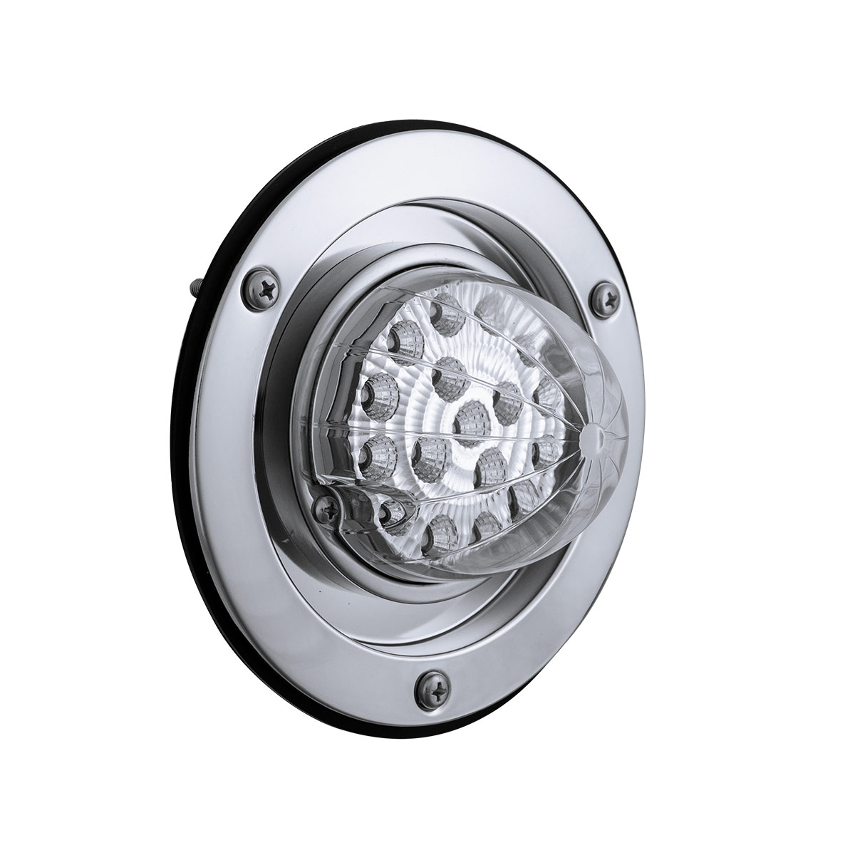 17 LED Dual Function Watermelon Reflector Light Sleeper Bunk Kit With 304 SS Bezel-Red LED/Clear Lens - Thumbnail 3