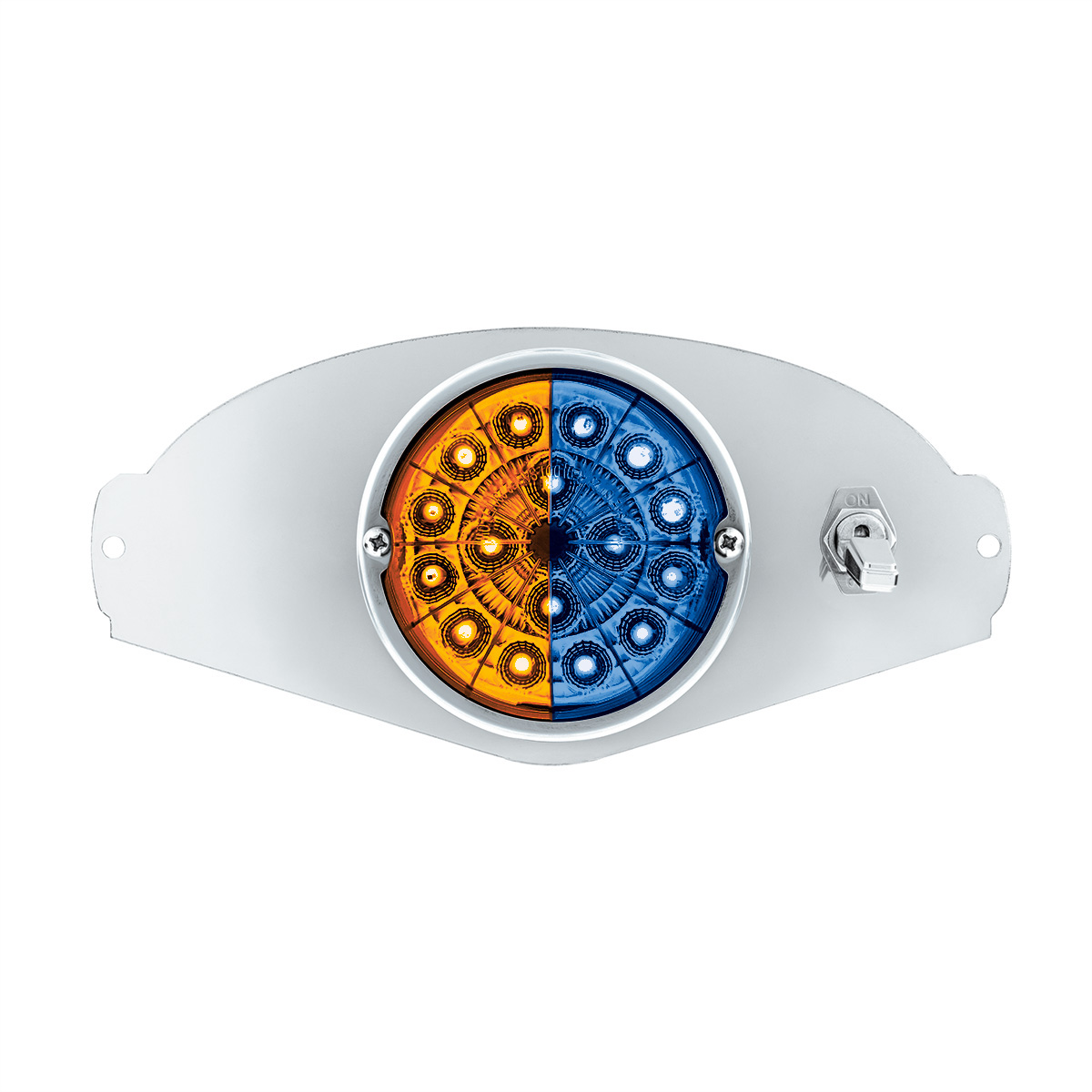 304 SS Above Door Dome Light Kit W/ 17 LED Double Fury Watermelon For 2008-2017 FL Cascadia-Amber & Blue LED - Thumbnail 5