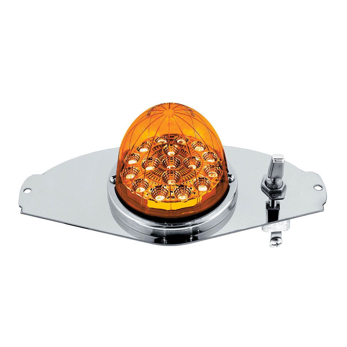 304 SS Above Door Dome Light Kit W/ 17 LED Double Fury Watermelon For 2008-2017 FL Cascadia-Amber & Green LED - Thumbnail 2