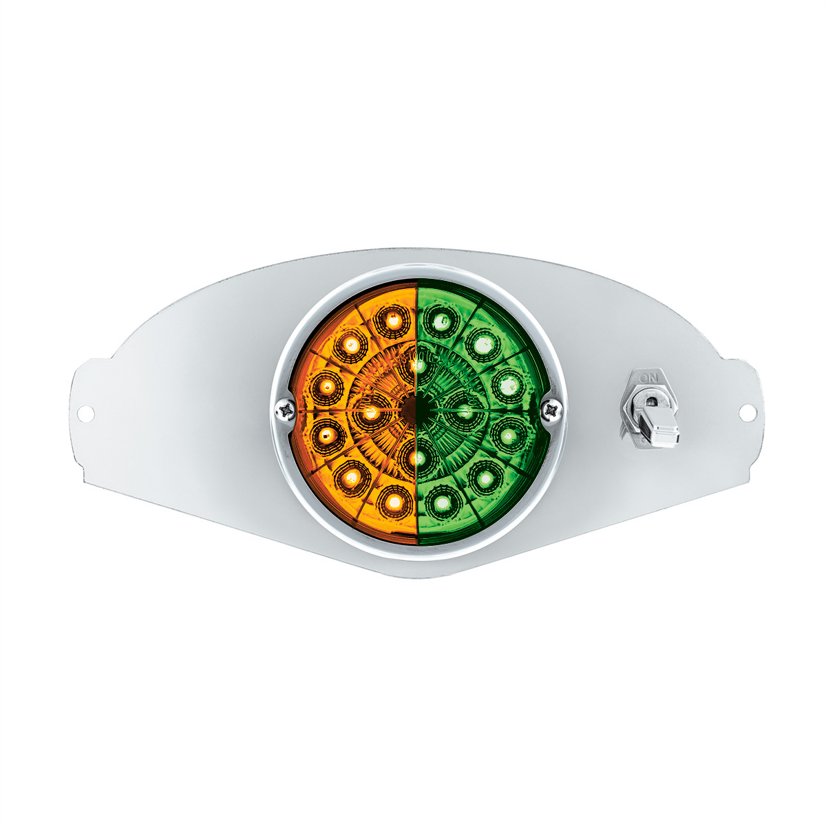 304 SS Above Door Dome Light Kit W/ 17 LED Double Fury Watermelon For 2008-2017 FL Cascadia-Amber & Green LED - Thumbnail 5