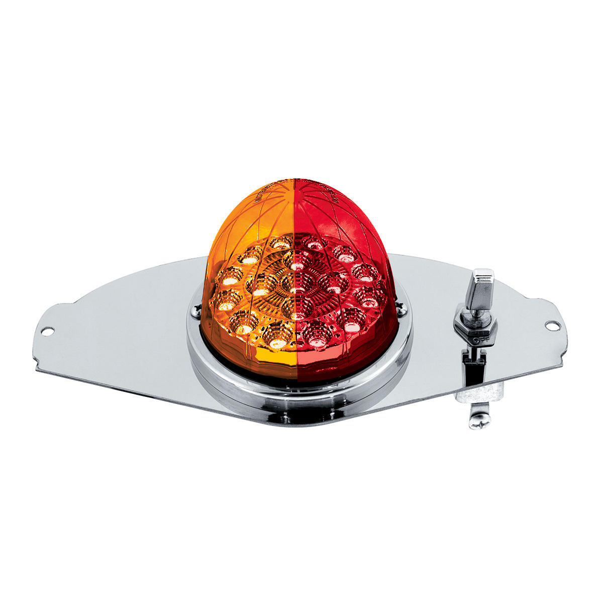 304 SS Above Door Dome Light Kit W/ 17 LED Double Fury Watermelon For 2008-2017 FL Cascadia-Amber & Red LED - Thumbnail 14