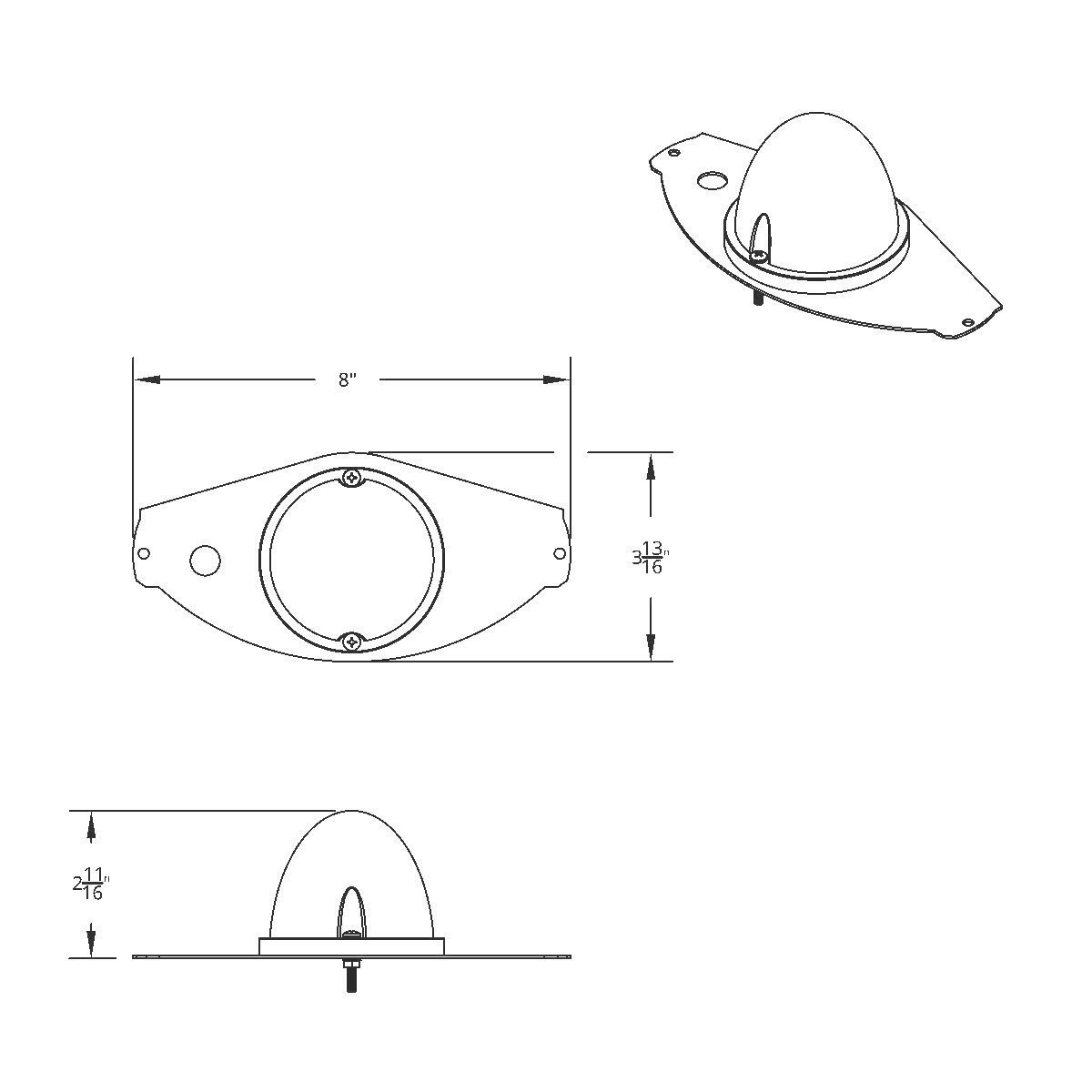 304 SS Above Door Dome Light Kit W/ 17 LED Double Fury Watermelon For 2008-2017 FL Cascadia-Amber & White LED - Thumbnail 13