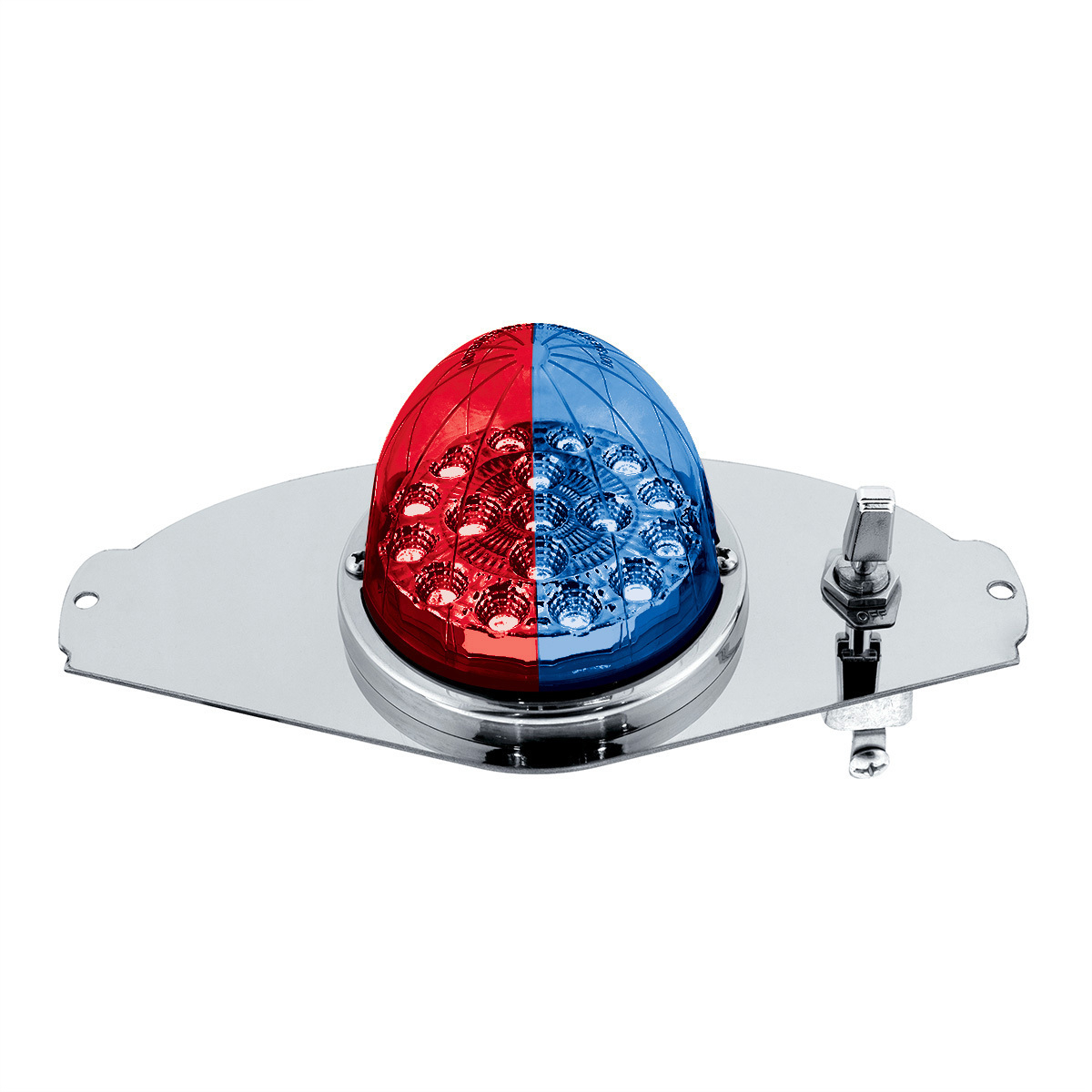 304 SS Above Door Dome Light Kit W/ 17 LED Double Fury Watermelon For 2008-2017 FL Cascadia-Red & Blue LED - Thumbnail 14