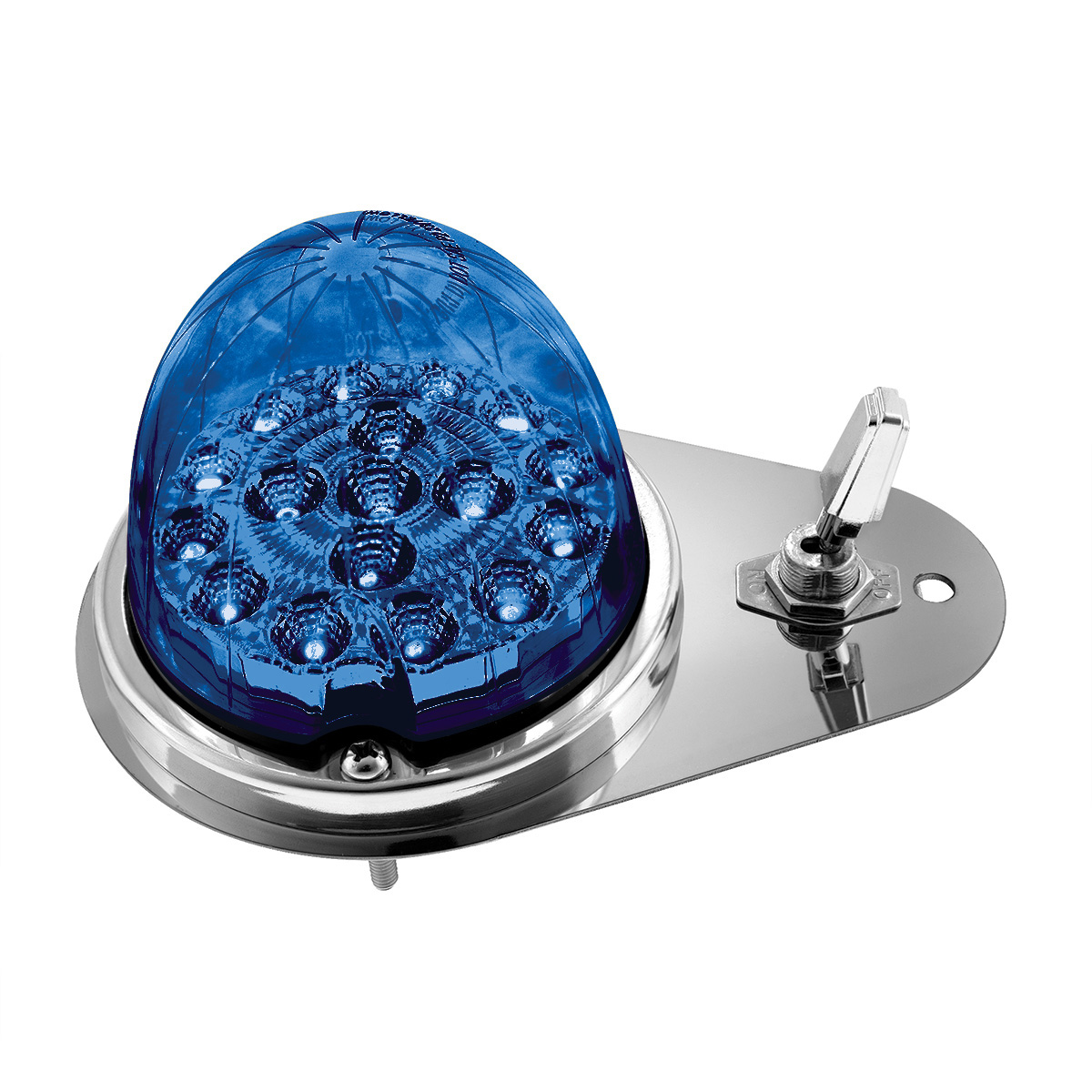 304 SS Above Door Dome Light Kit W/ 17 LED Double Fury Watermelon For 1994-2025 KW W900-Amber & Blue LED - Thumbnail 3