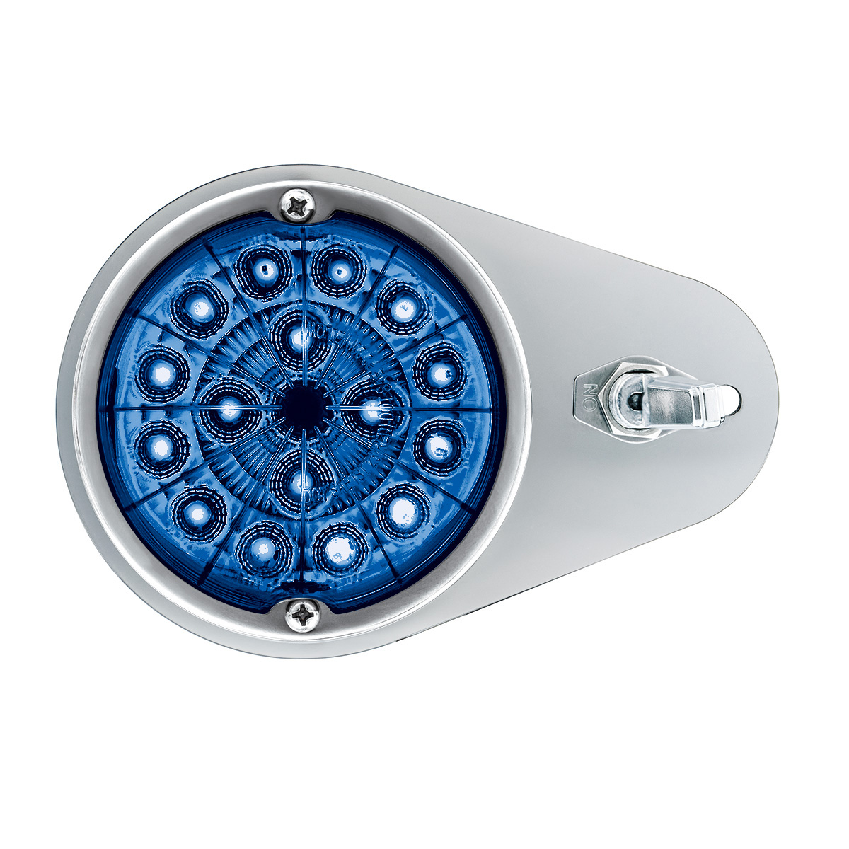 304 SS Above Door Dome Light Kit W/ 17 LED Double Fury Watermelon For 1994-2025 KW W900-Amber & Blue LED - Thumbnail 7