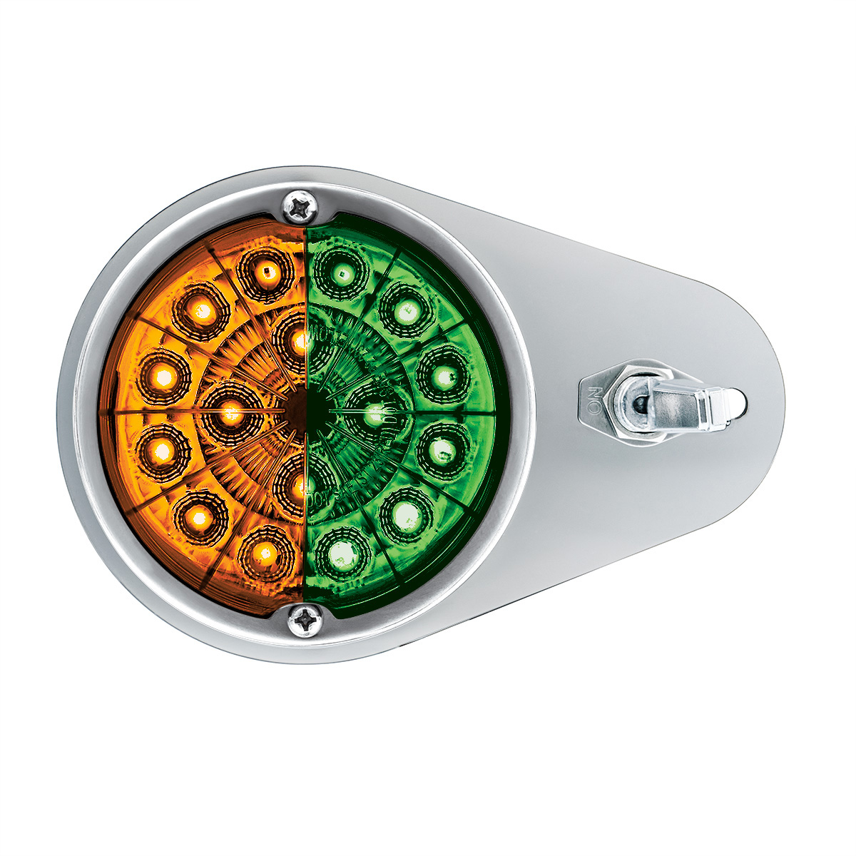 304 SS Above Door Dome Light Kit W/ 17 LED Double Fury Watermelon For 1994-2025 KW W900-Amber & Green LED - Thumbnail 5