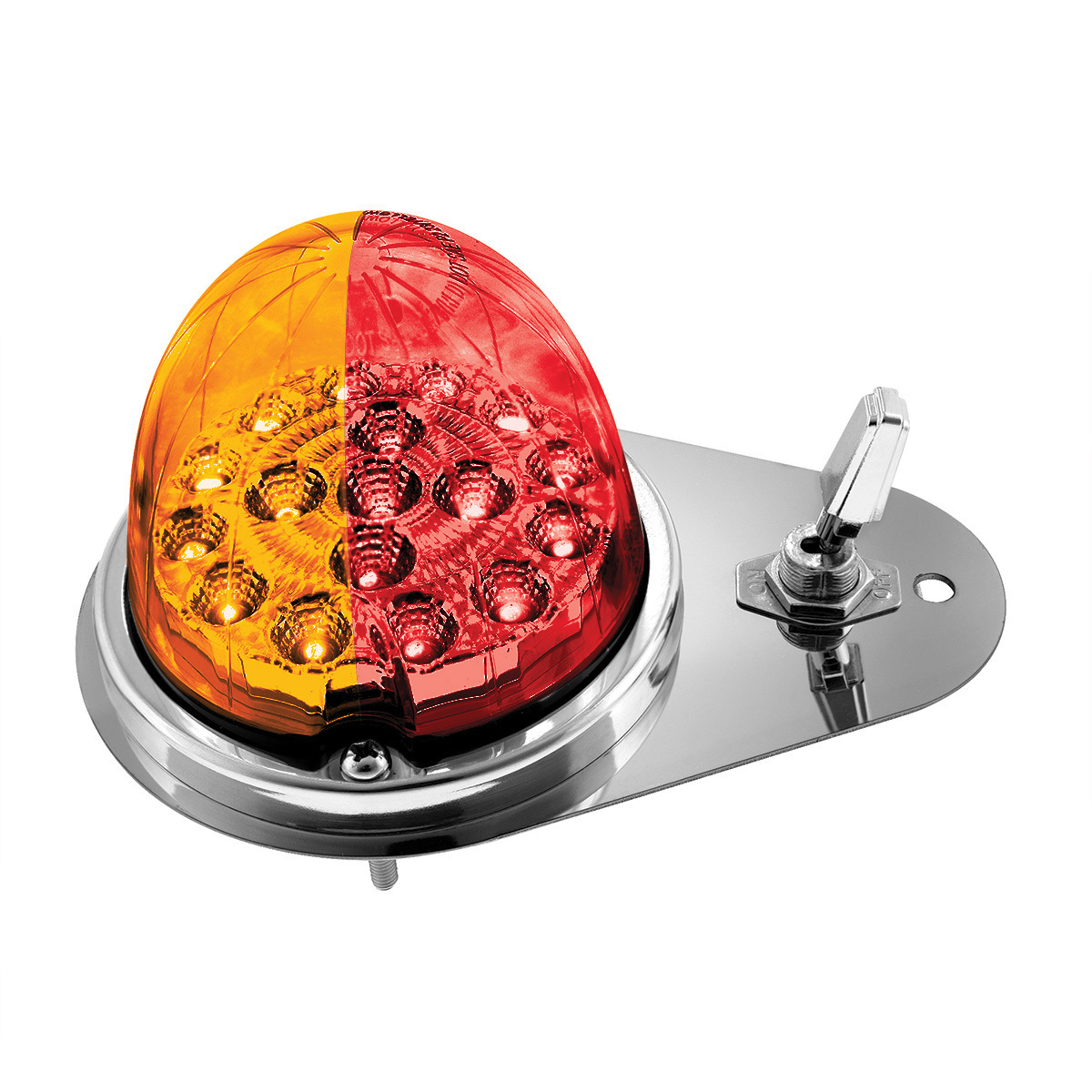 304 SS Above Door Dome Light Kit W/ 17 LED Double Fury Watermelon For 1994-2025 KW W900-Amber & Red LED - Thumbnail 14