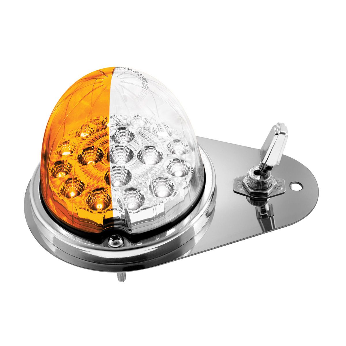 304 SS Above Door Dome Light Kit W/ 17 LED Double Fury Watermelon For 1994-2025 KW W900-Amber & White LED