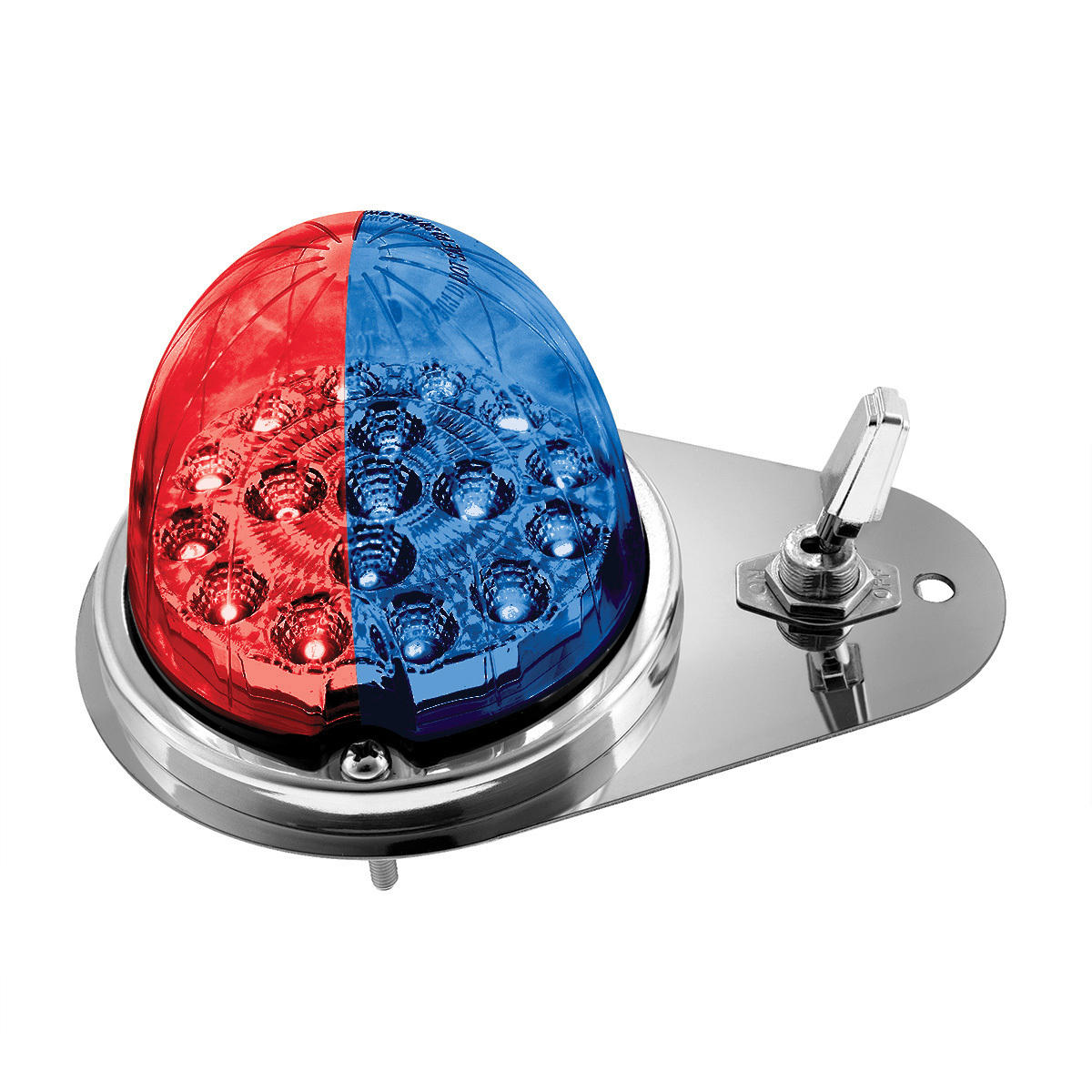 304 SS Above Door Dome Light Kit W/ 17 LED Double Fury Watermelon For 1994-2025 KW W900-Red & Blue LED - Thumbnail 14