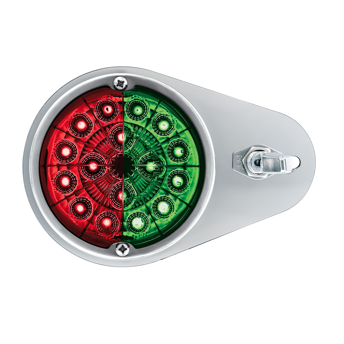 304 SS Above Door Dome Light Kit W/ 17 LED Double Fury Watermelon For 1994-2025 KW W900-Red & Green LED - Thumbnail 5