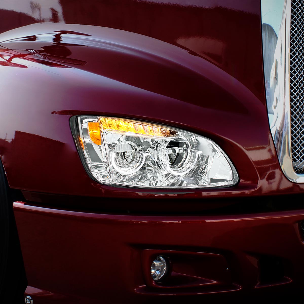 Chrome Full LED Headlight For 2008-2017 Kenworth T660-Passenger - Thumbnail 8