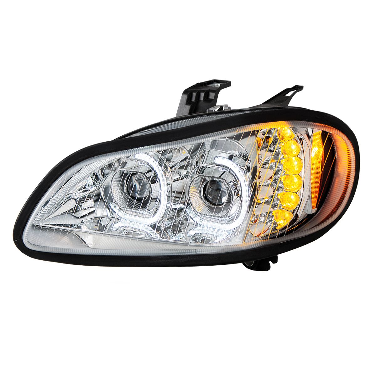 Chrome LED Projection Headlight Assembly For 2003-2024 Freightliner M2- Driver