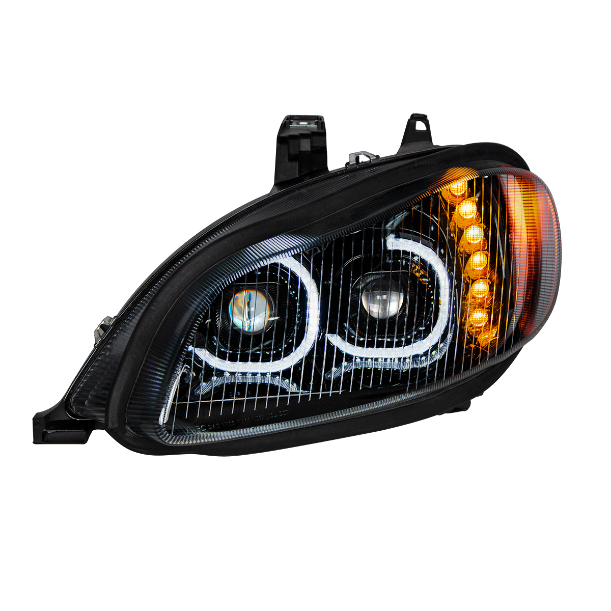 Black LED Projection Headlight Assembly For 2003-2024 Freightliner M2- Driver - Thumbnail 3