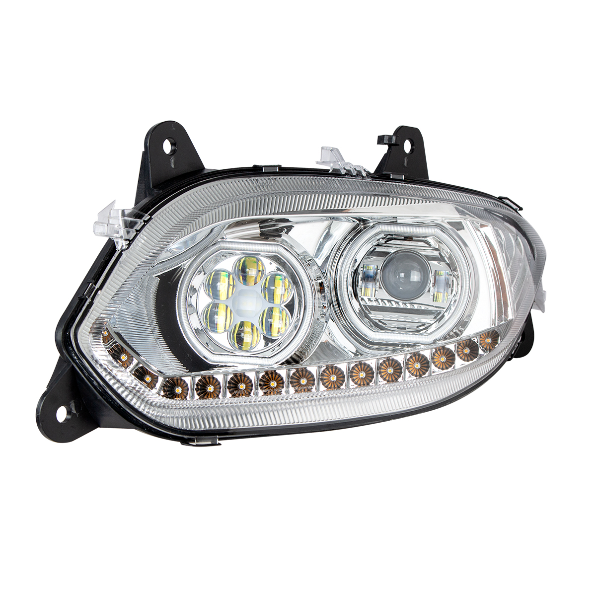 Chrome 17 LED Headlight For 2018-2025 International LT - Driver - Thumbnail 4